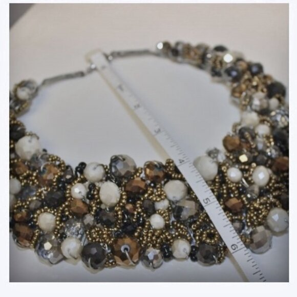 One of A Kind Handmade Bling Statement Beaded Collar Choker Necklace - Picture 7 of 7